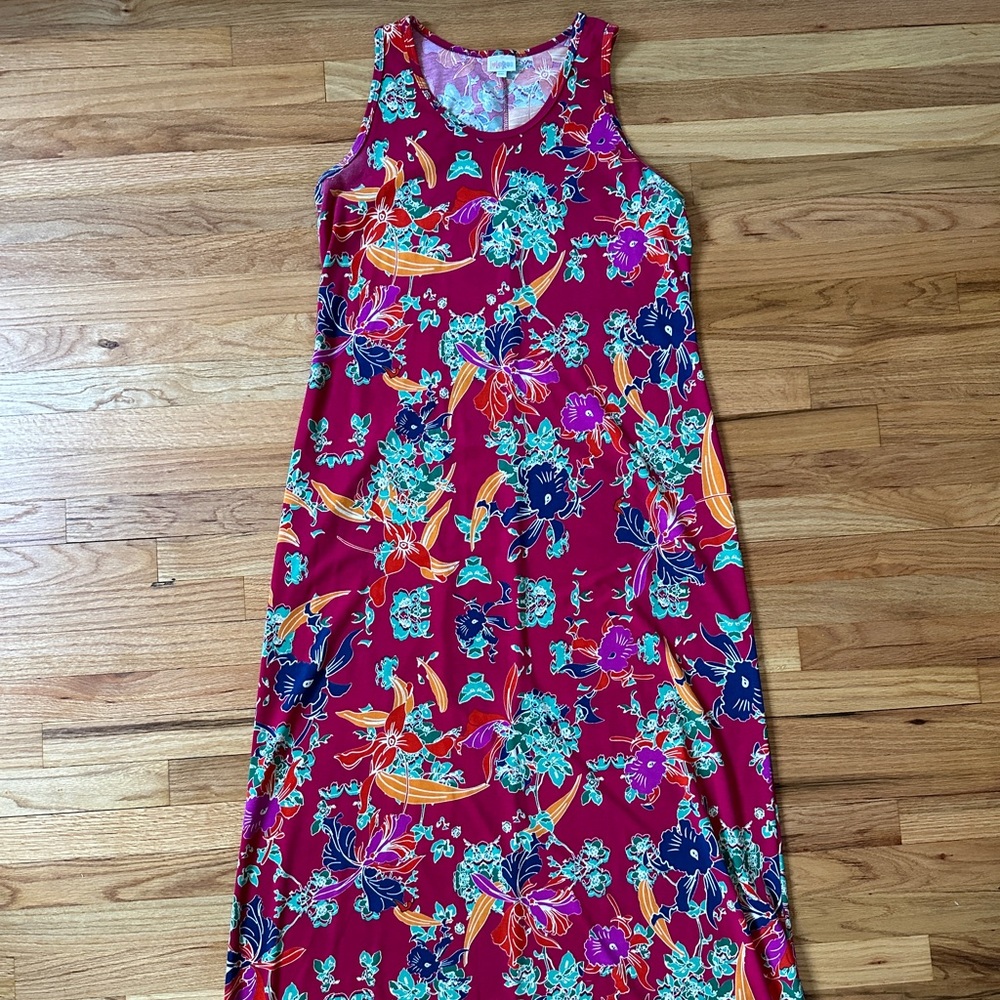 LULAROE Hot Pink Nikki Maxi Dress